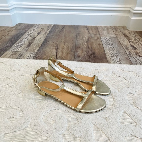 Salvatore Ferragamo Shoes - Salvatore Ferragamo Gold Dress Flat Sandals